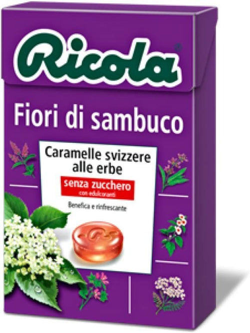 Divita Ricola Astuccio Caramelle Svizzere Alle Erbe Fiori Di Sambuco 50 gr