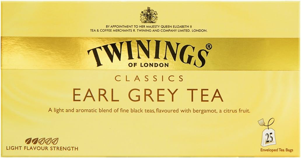 Twinings Earl Grey Tea Classics Sapore di Bergamotto, 25 Bustine