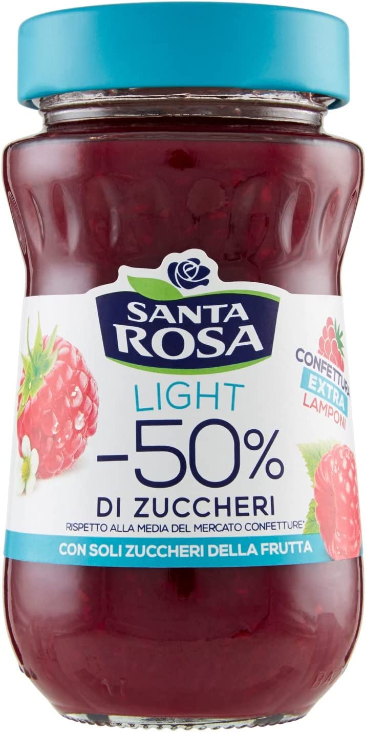 Santa Rosa, Confettura Extra di Lamponi Light -50% di Zuccheri, 260g