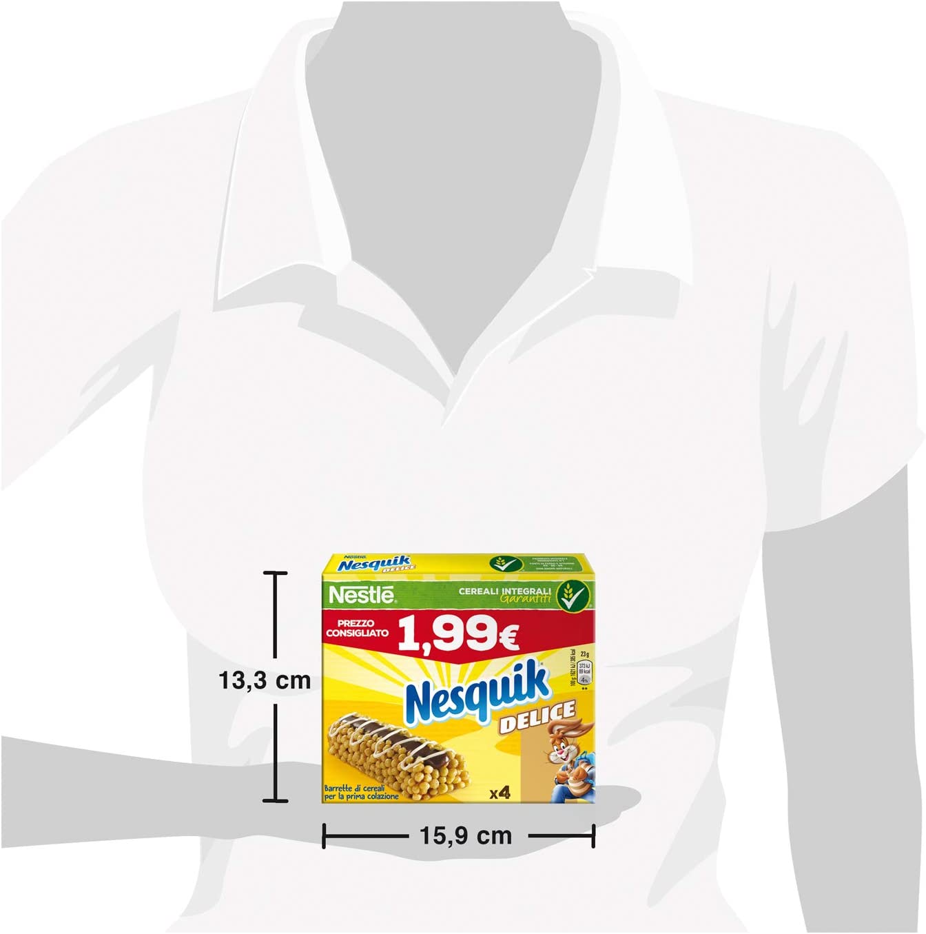 Nesquik Delice Barrette di Cereali con Cioccolato al Latte, 4 x 23g