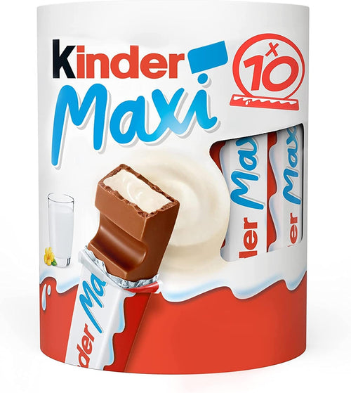 Kinder Maxi, barrette di cioccolato al latte, 10 pezzi da 21 gr