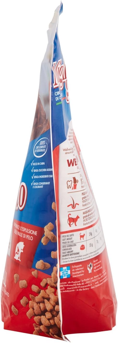 MigliorGatto Croccantini hairball Manzo Pollo e Fegato doypack multipack 9 x 800 Grammi