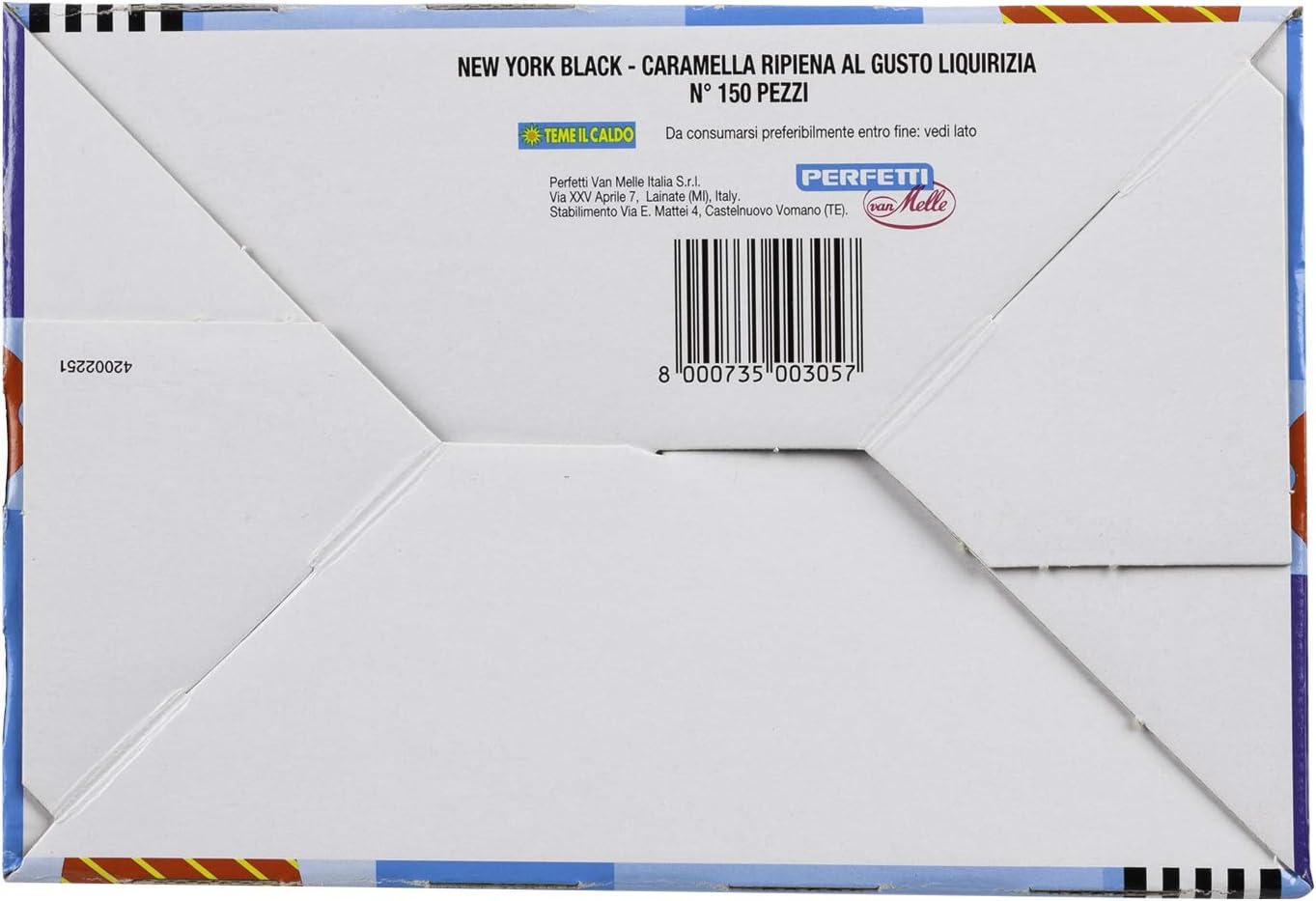 New York Black, Caramella Gommosa Gusto Liquirizia Ripiena, box da 150 Bastoncini Liquirizia