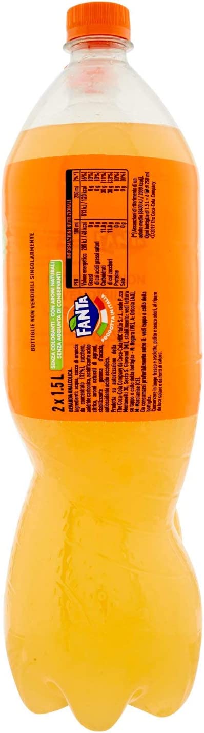 Fanta Original - 2 Pezzi da 1.5L, Totale: 3 L