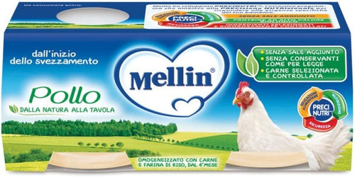 Mellin Omogeneizzato Pollo - 4 Pezzi da 80 g- Totale: 320 g