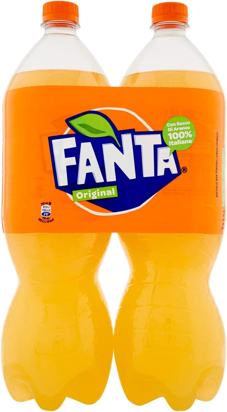 Fanta Original - 2 Pezzi da 1.5L, Totale: 3 L