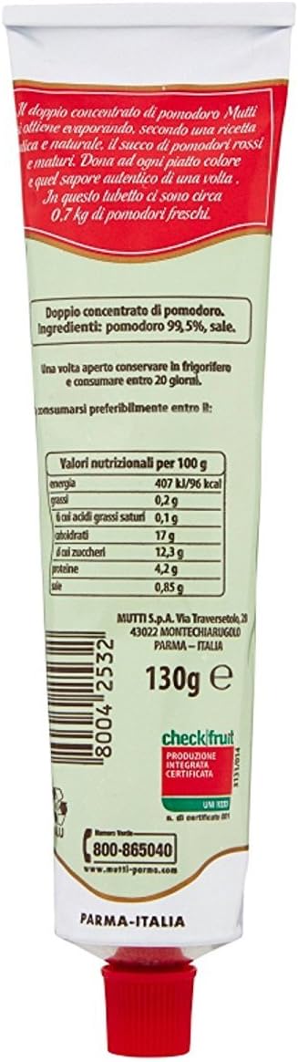 Mutti - Pasta di pomodoro doppio concentrato, 130 g, confezione da 4