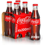 Coca-Cola Original Taste – 4 Bottiglie da 200 ml, Tutto il Gusto Originale di Coca-Cola, in Bottiglia di Vetro 100% riciclabile, Bevanda Analcolica