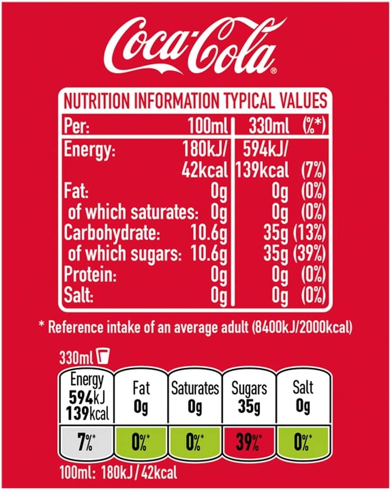 Coca-Cola Original Taste Soft Drink, 6 x 330 ml