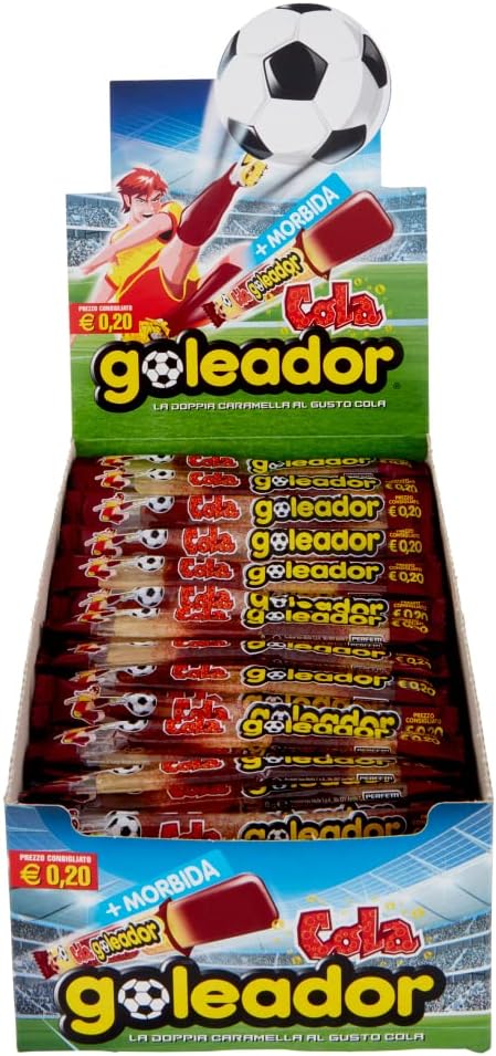 Goleador Cola, Doppia Caramella Gommosa, Senza Glutine, Gusto Cola, Ottime da Condividere, Idee Regalo per Compleanni e Feste, Confezione da 200 monopezzo