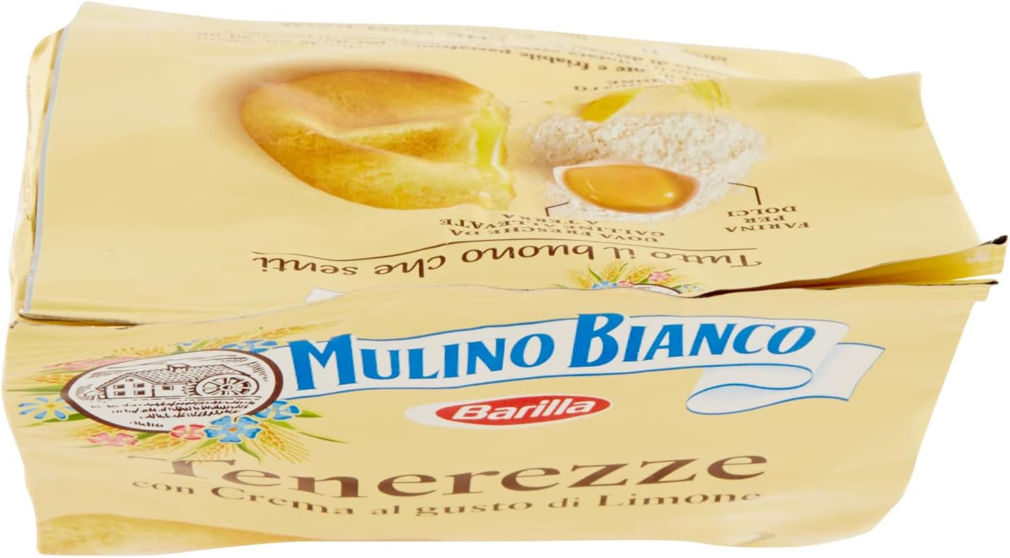 Mulino Bianco Biscotti Frollini Tenerezze con Crema al gusto di Limone, Colazione Ricca di Gusto - 200 gr