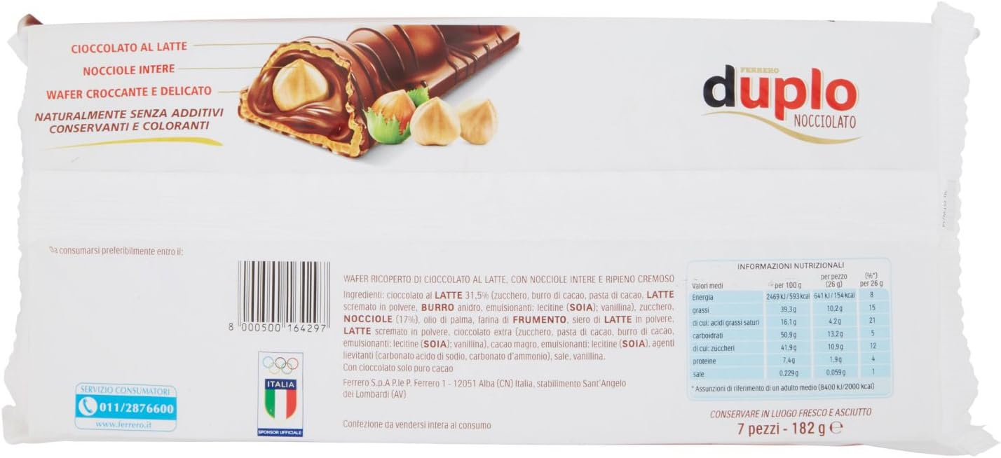 Ferrero Wafer Duplo Nocciolato, 182g