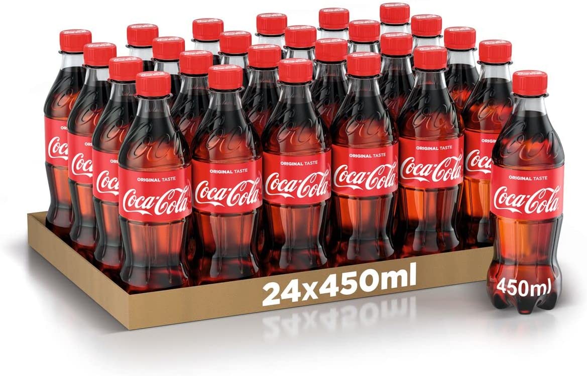 Coca-Cola Original Taste – 24 Bottiglie da 450 ml, Tutto il Gusto Originale di Coca-Cola in Bottiglia PET 100% Riciclabile, Bevanda Analcolica