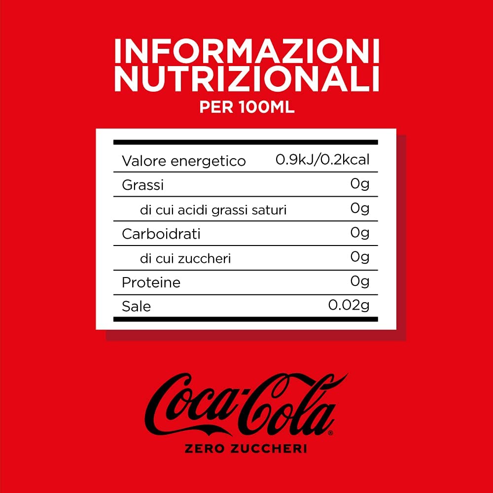 Coca-Cola Zero Zuccheri – 4 Lattine da 330 ml, Tutto il Gusto della Formula Coca-Cola Senza Calorie, Lattina 100% riciclabile, Bevanda Analcolica con Edulcoranti