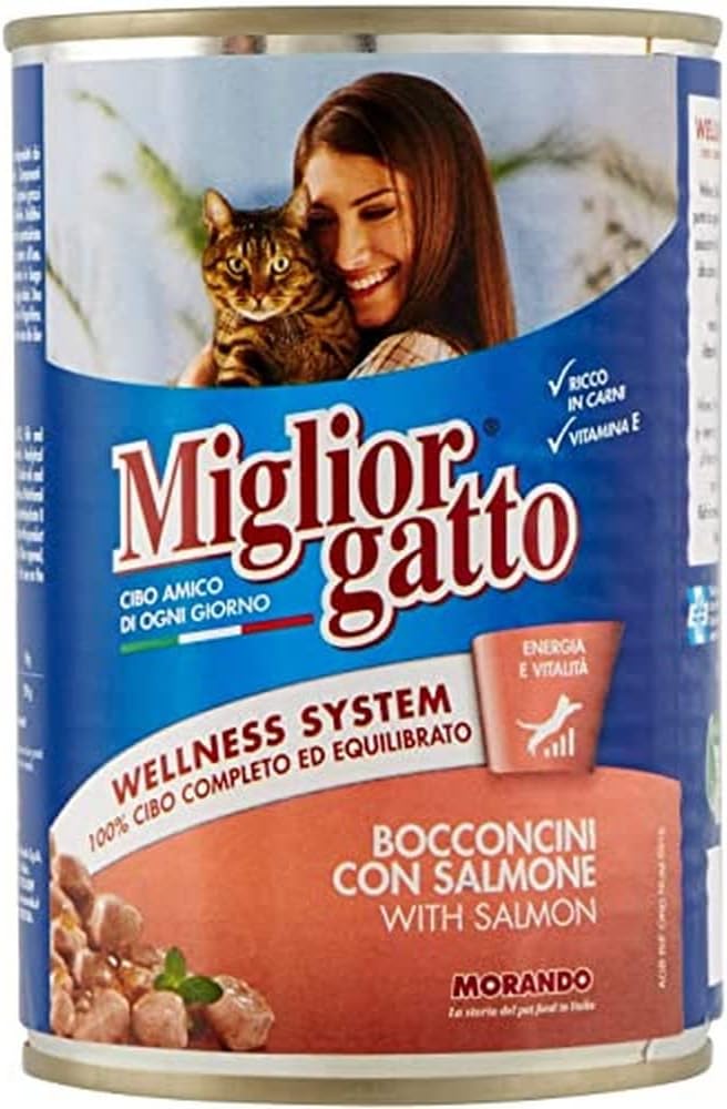 Migliorgatto - Bocconcini con Salmone, con Vitamine e Sali Minerali - 24 pezzi da 405 g [9720 g]