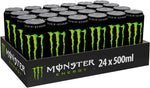 Monster Energy – 24 Lattine da 500 ml, Energy Drink con Ginseng, Taurina, Caffeina e Vitamine Gruppo B, Bevanda Energetica dal Gusto Originale e Fresco