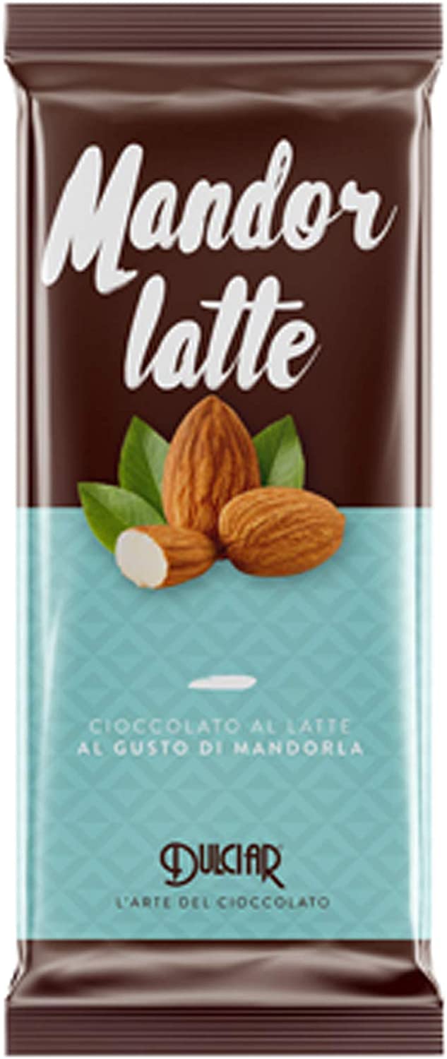 TAVOLETTA CIOCCOLATO AL LATTE DULCIAR MANDORLATTE 100 GR BARRETTA CON MANDORLE