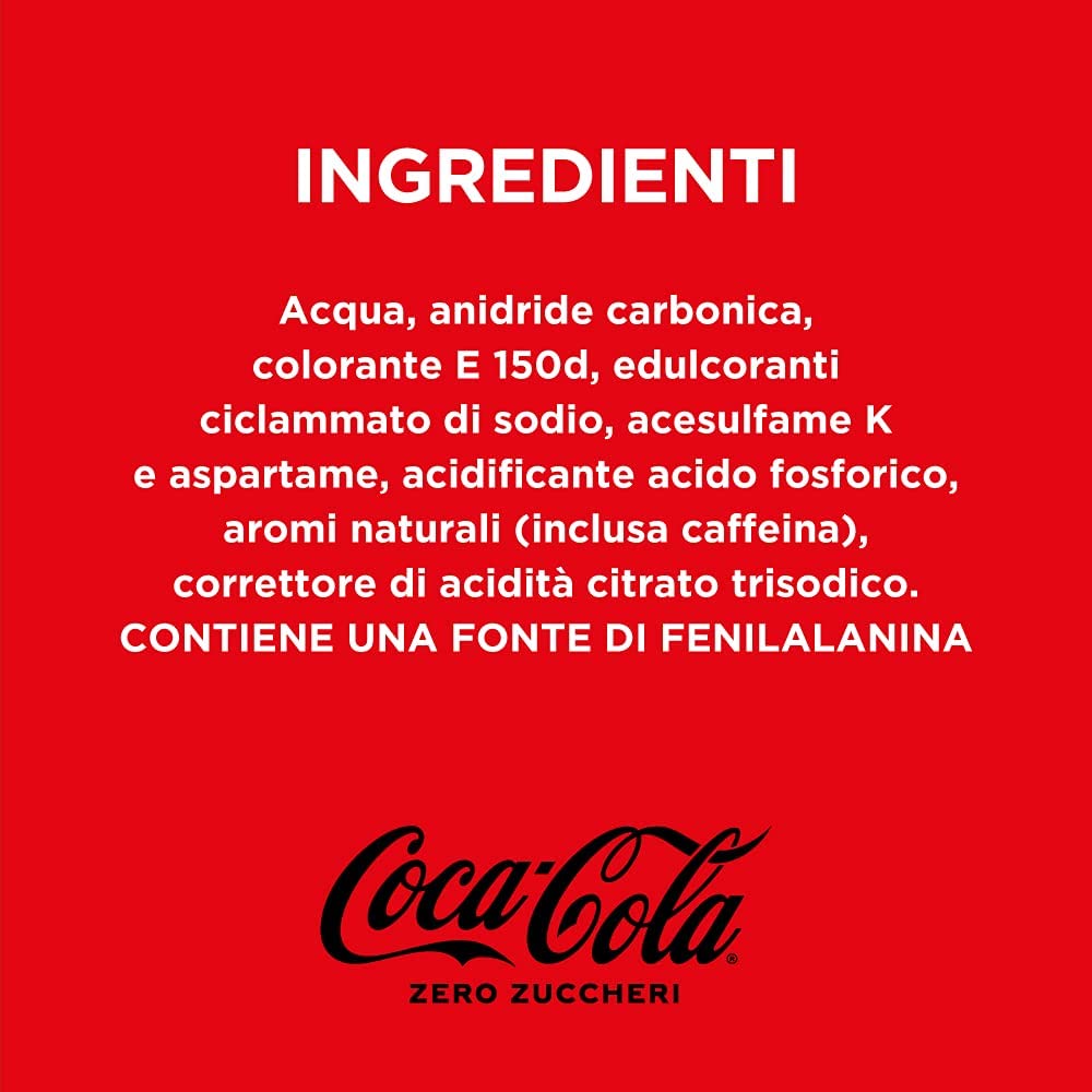 Coca-Cola Zero Zuccheri – 2 Bottiglie da 1.35 L, Tutto il Gusto della Formula Coca-Cola Senza Calorie, in bottiglia PET 100% Riciclabile, Bevanda Analcolica con Edulcoranti