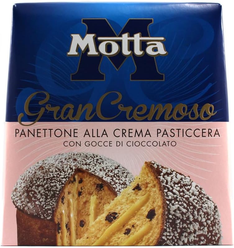 PANETTONE MOTTA GRAN CREMOSO ALLA CREMA PASTICCERA CON GOCCE DI CIOCCOLATO GR.800