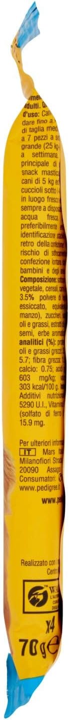 Pedigree Ropper Saporite Trecce Masticabili con Manzo - 4 Pezzi (70 gr)
