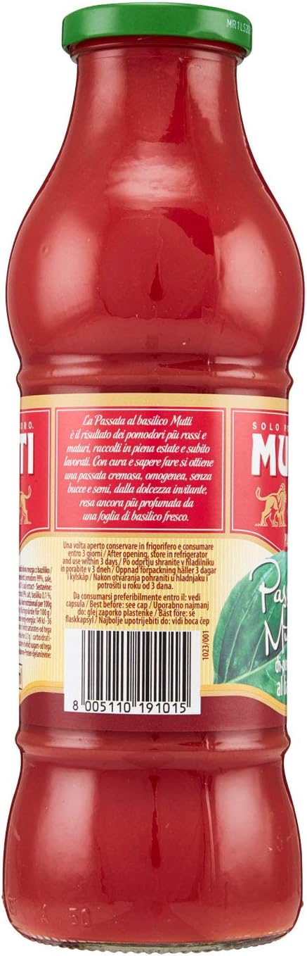 Mutti Passata di Pomodoro al Basilico, 700g