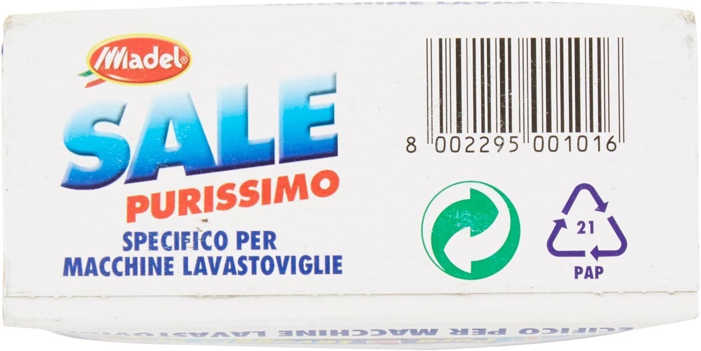 Pacchi Convenienza - Sale Purissimo - Sale Granulare, Elimina Il Calcare Igienizzando, Specifico Per Macchine Lavastoviglie - 1 kg, Polvere, Senza profumo (Conf. da 6)