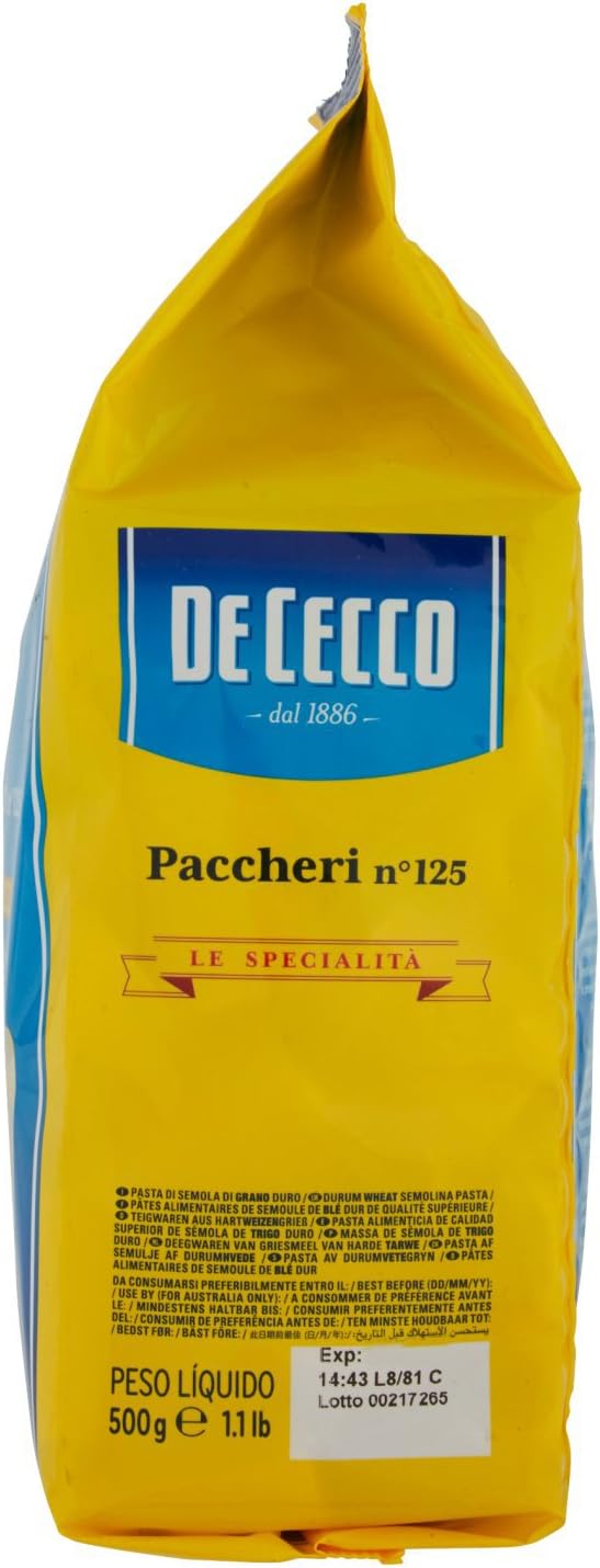 De Cecco Spec."B"125 Paccheri - 6 pezzi da 500 g [3 kg]