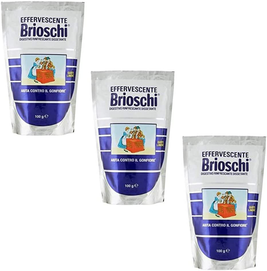 Brioschi Limone - 3 ricostituenti digestivi rinfrescanti con gusto limone, 100 g