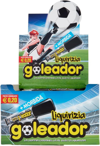 Goleador Liquirizia, Doppia Caramella Gommosa, Senza Glutine, Gusto Liquirizia, Ottime da Condividere, Idee Regalo per Compleanni e Feste, Confezione da 200 monopezzi