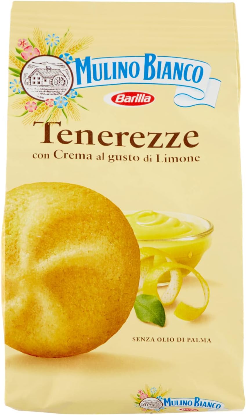 Mulino Bianco Biscotti Frollini Tenerezze con Crema al gusto di Limone, Colazione Ricca di Gusto - 200 gr