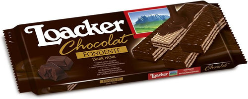 Loacker 155636 Wafer Chocolat Dark Noir Fondente, 118 gr