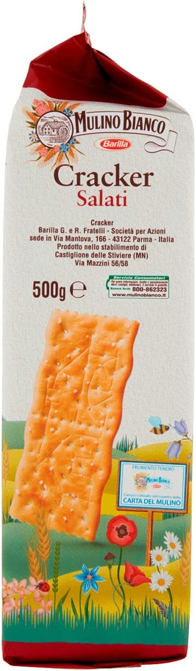 Mulino Bianco Cracker Salati con una Lievitazione Naturale, Snack Salato per la Merenda - 500 g
