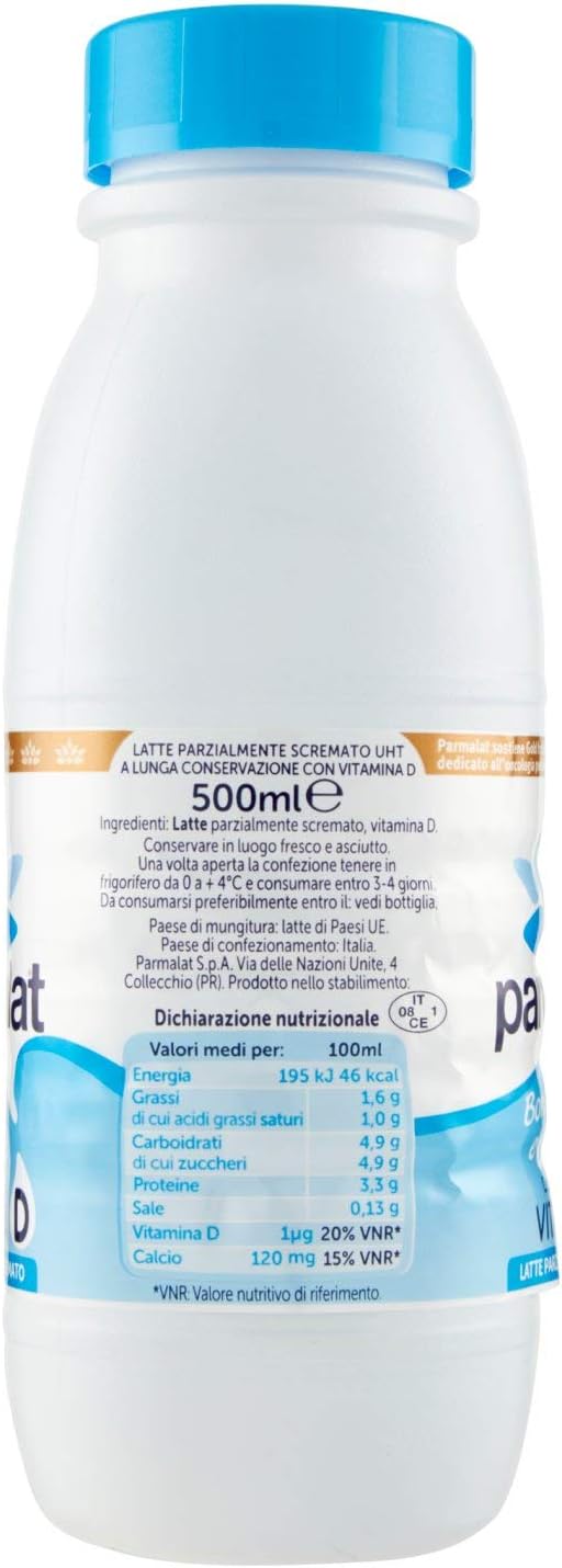 Parmalat Latte Parzialemente Scremato UHT, 500ml