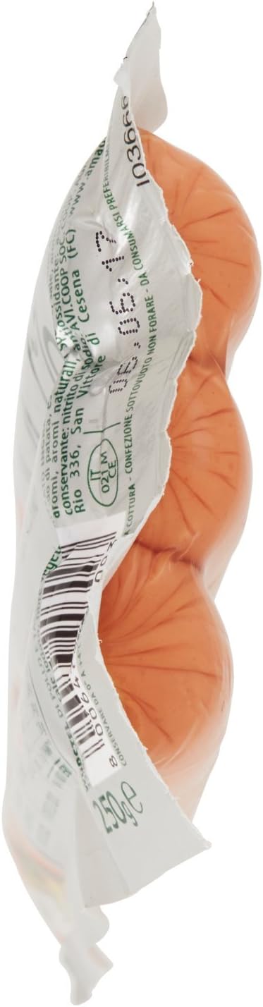 Amadori Wurstel 100% Pollo e Tacchino, 250g (Confezione da 6)