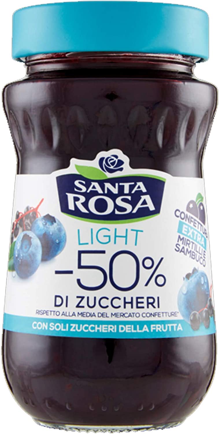 CONFETTURA EXTRA MIRTILLI E SAMBUCO SANTA ROSA LIGHT -50% ZUCCHERI 260 GR DOLCI