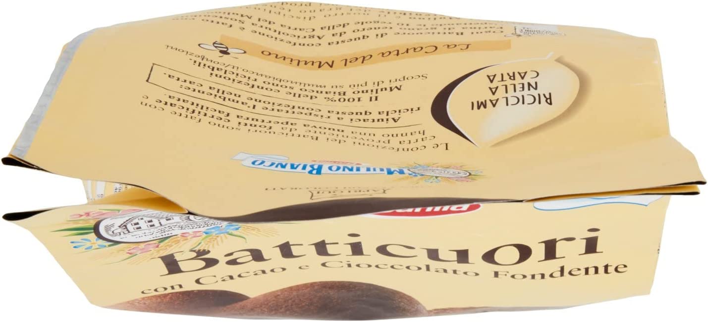 Mulino Bianco Biscotti Frollini Batticuori con Cacao e Cioccolato, Senza Olio di Palma, Colazione Ricca di Gusto, 350 g