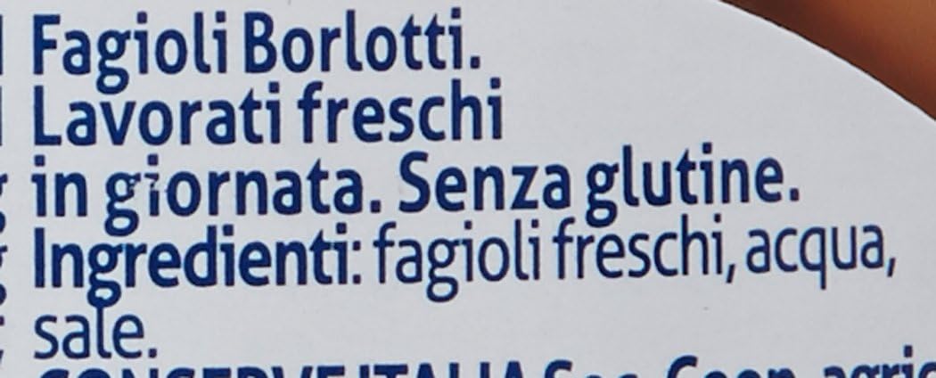 Valfrutta Fagioli Borlotti Italiani, Lavorati Freschi senza Glutine - 360 gr