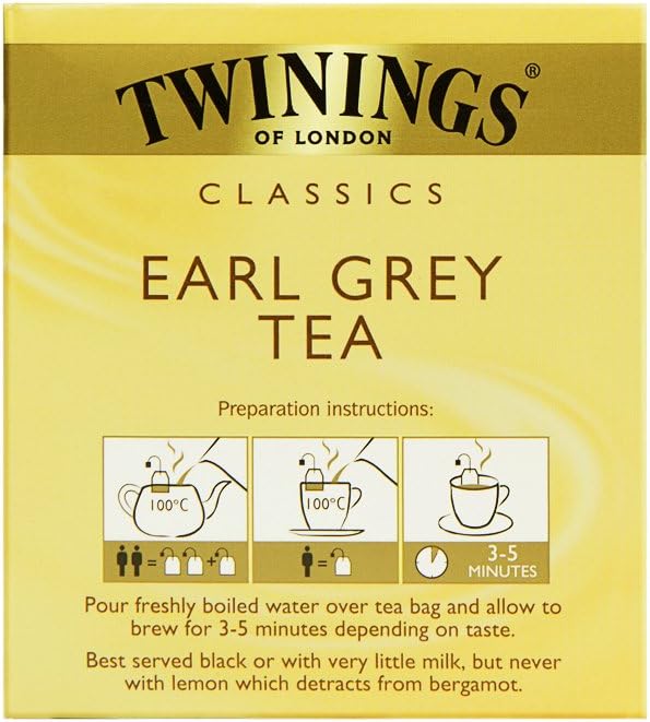 Twinings Earl Grey Tea Classics Sapore di Bergamotto, 25 Bustine