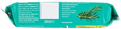 Gran Pavesi Cracker Salati al Rosmarino, 30% di Grassi in Meno e Senza Olio di Palma - 8 Pacchetti (280 gr)
