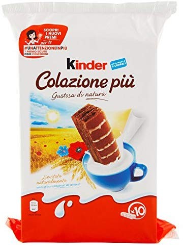Kinder Colazione Più - 4 confezioni da 10 snack [40 snack, 1200 g]