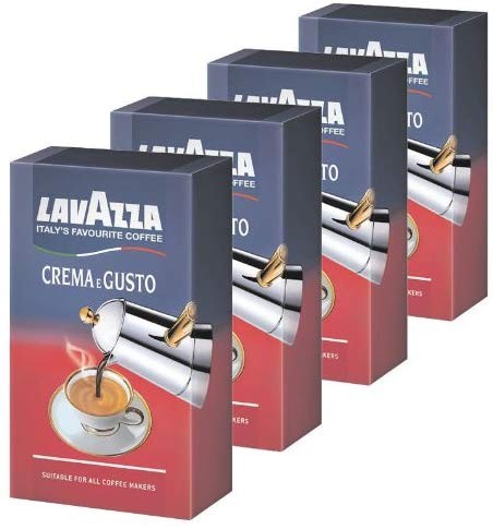 Lavazza Caffè Crema E Gusto, Macinato, Adatto a Caffettiera Moka, 4 Confezioni, 4 x 250g