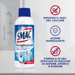 Smac - Scioglicalcare Gel, Detergente Anticalcare Bagno, Azione Igienizzante e Brillantezza, 500 ml x 4 Pezzi