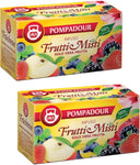 Pompadour 1913 | Infuso Frutti Misti | Tisana Solo Vera Frutta | Tisana Senza Caffeina - 2 x 20 Bustine di Tè (120 Gr)