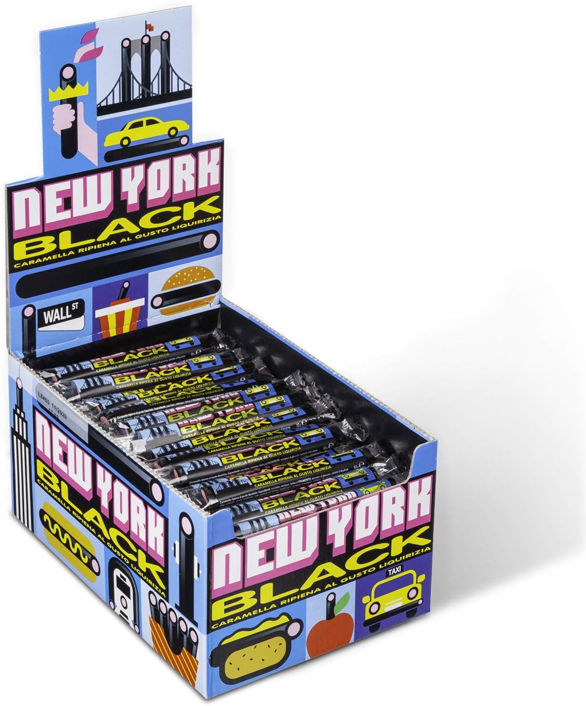 New York Black, Caramella Gommosa Gusto Liquirizia Ripiena, box da 150 Bastoncini Liquirizia