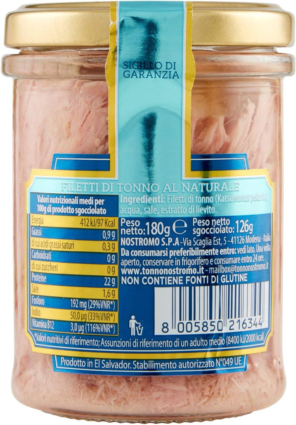 Nostromo Filetti Tonno Al Naturale, 180 g