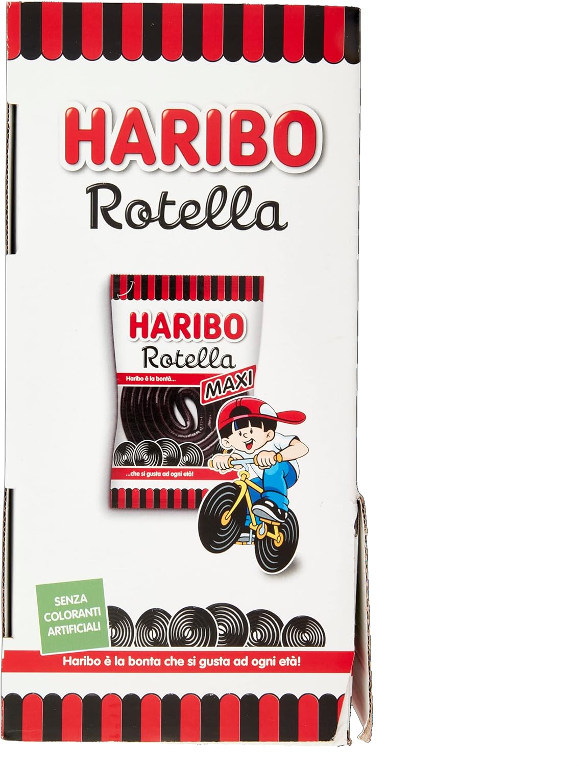 Haribo Maxi Rotella, Caramelle Gommose Incartate Singolarmente, Gusto Liquirizia, Ideali Per Feste - 200 Pezzi Da 13gr [2600gr]