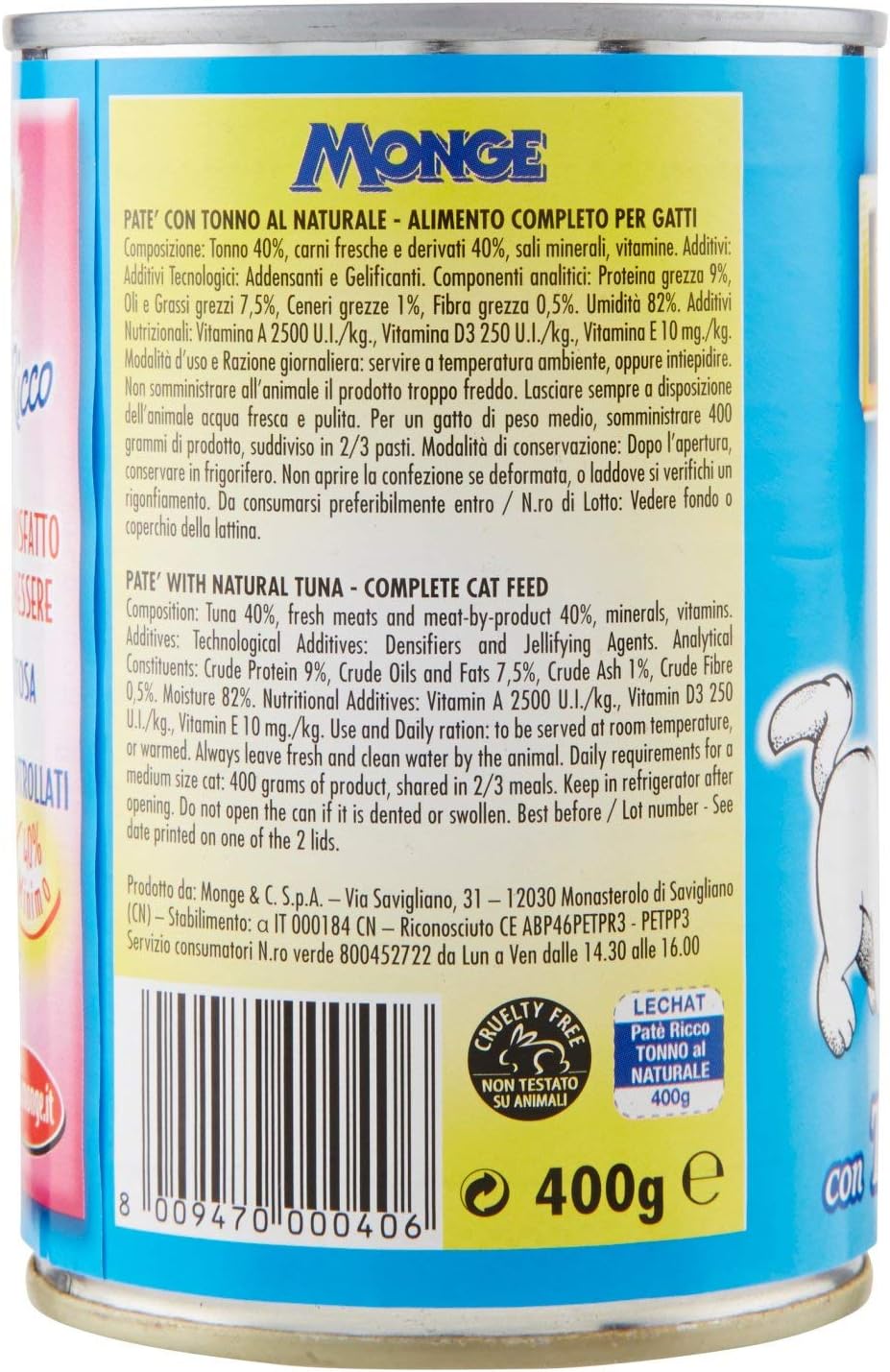 Lechat - Patã© Ricco, Con Tonno Al Naturale - 400 G