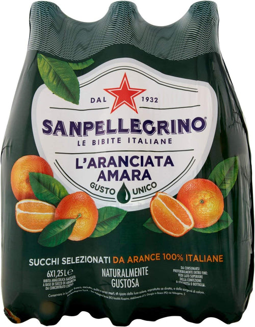 SANPELLEGRINO Bibite Gassate, L'ARANCIATA AMARA 1,25l x 6