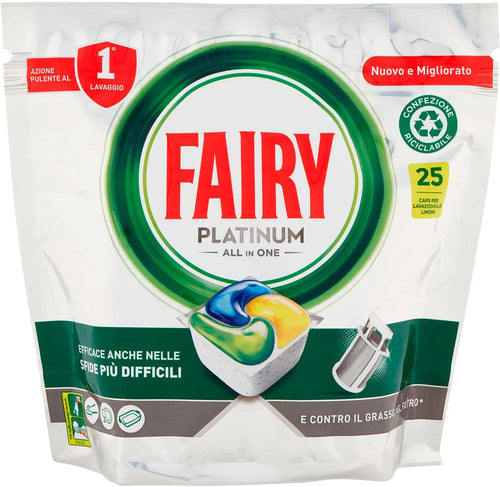 Fairy Tab Lavastoviglie Caps Platinum Plus 25 Pezi, 25pz