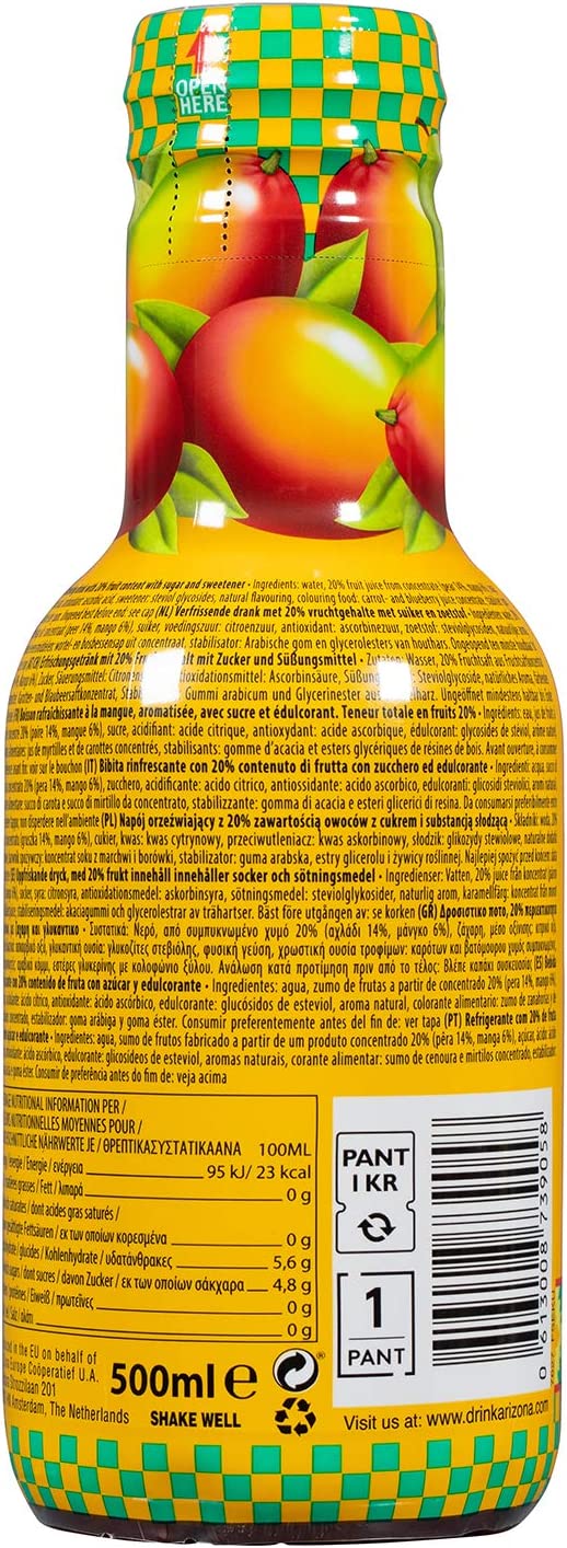 Eurofood Cowboy Fruit Cocktails - Mucho Mango - Confezione da 3 x 500 ml